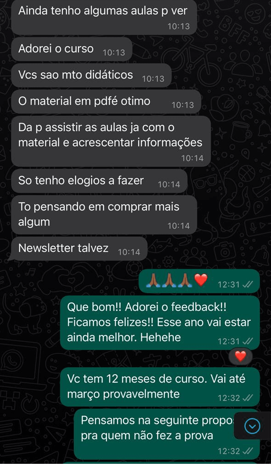 Depoimentos de alunos Nefropapers