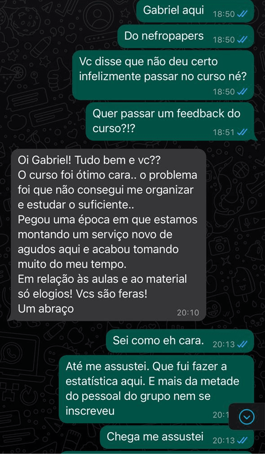 Depoimentos de alunos Nefropapers